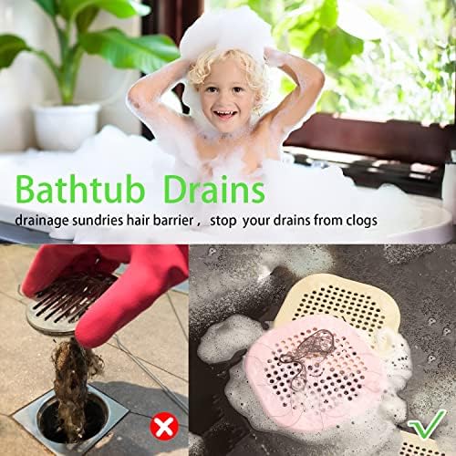 2 Pack Drain Cover Hair Catcher Deep Grey Bath Accessory