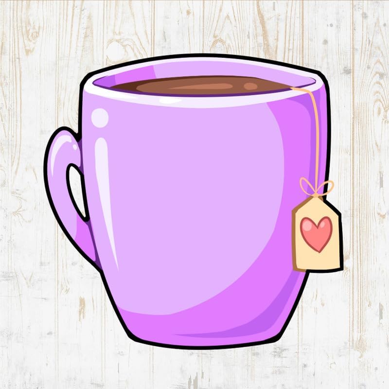 Kawaii Cup Pot Party Green Black Vinyl Decals