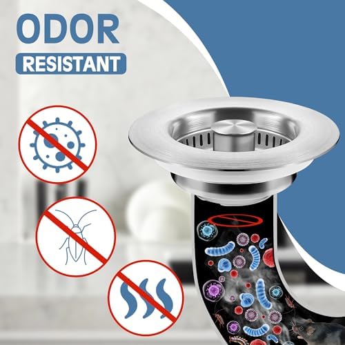 3 in 1 Kitchen Sink Drain Strainer with Pop Up Stopper
