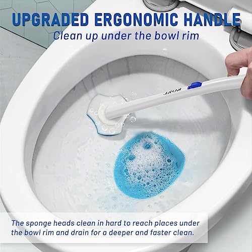 KOKL Disposable Toilet Brush with 40PCS Refills and Storage Caddy