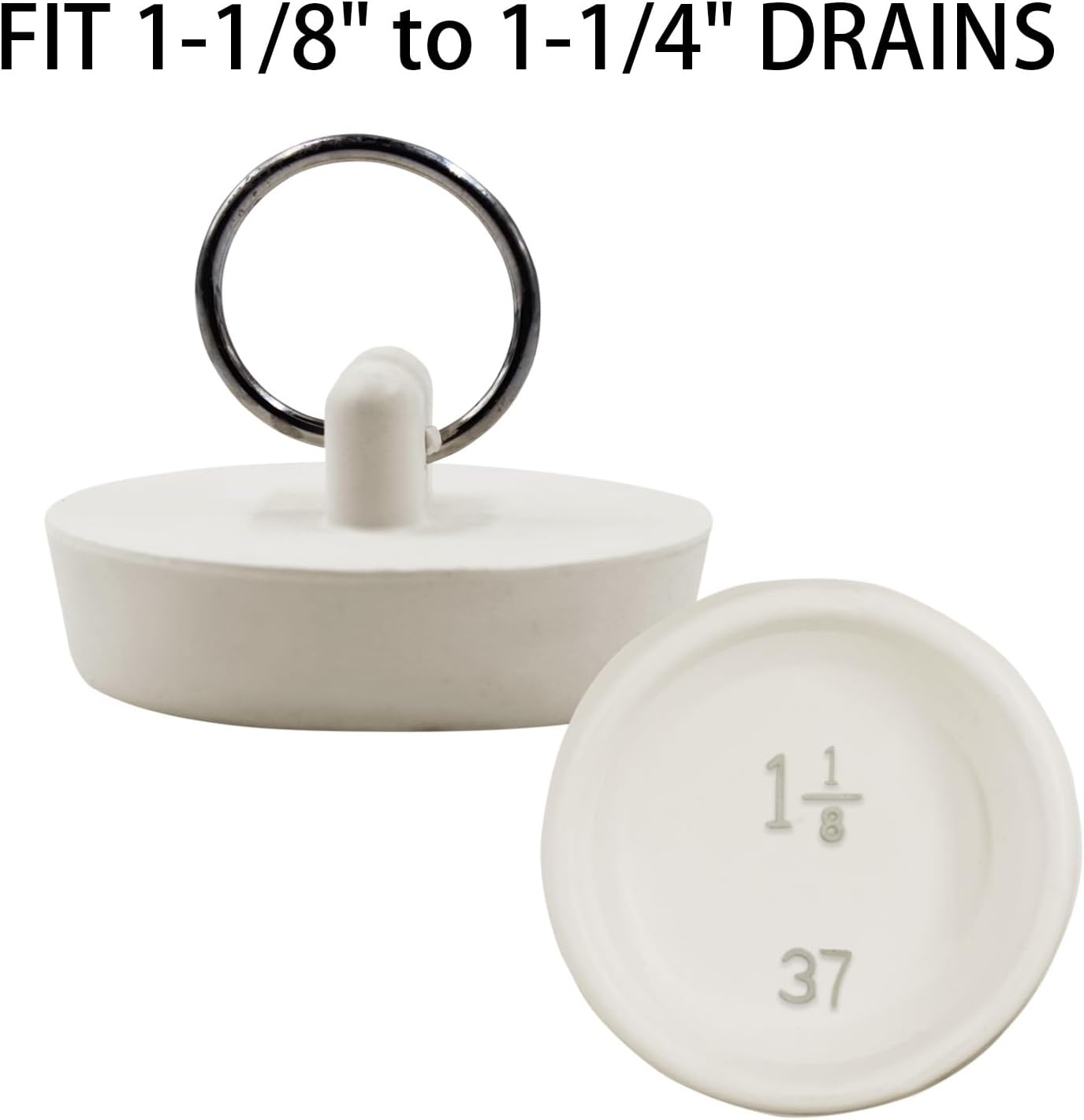 AUXBC Rubber Tub Stopper 4pcs with Hanging Ring White