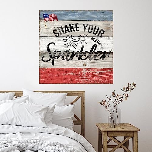 Independence Day Red White Blue Wall Decal 28in