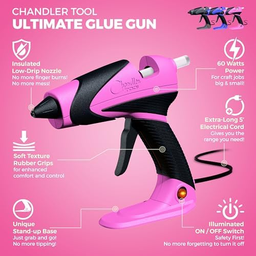 Chandler Tool 60W Hot Glue Gun Kit with Stand and 12 Glue Sticks