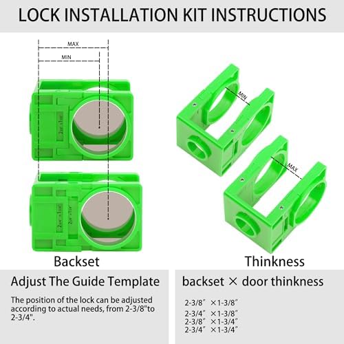 RKK Hole Saw Kit for Door Lock Installation Green