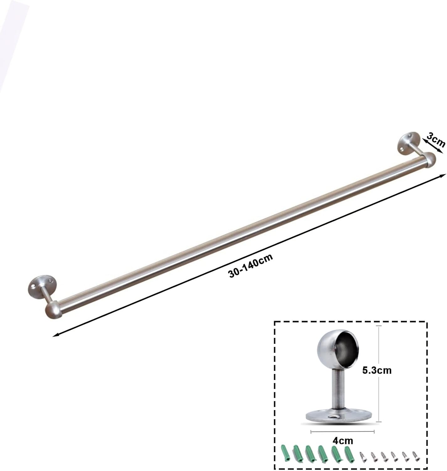 Stainless Steel Towel Bar 90cm 120cm Polished Silver