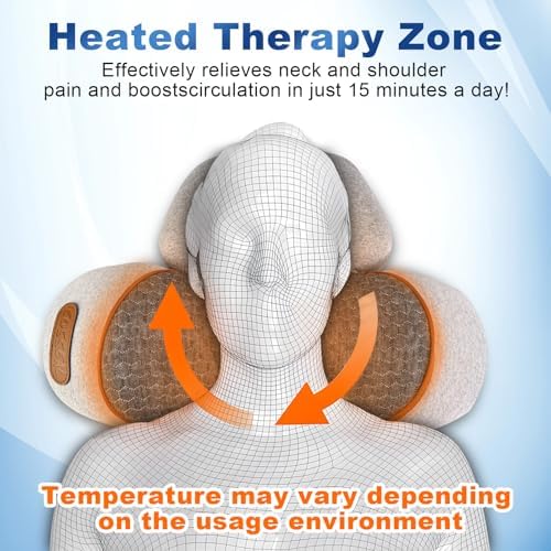 Triple Therapy Neck Pillow with Heat and Traction 1
