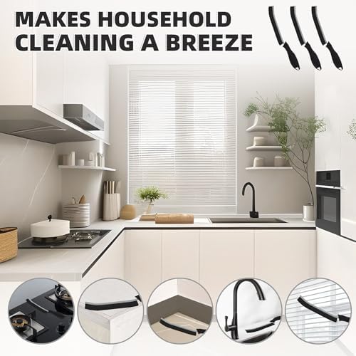KMOSENIA 3-Piece Hard Bristle Crevice Cleaning Brush Set
