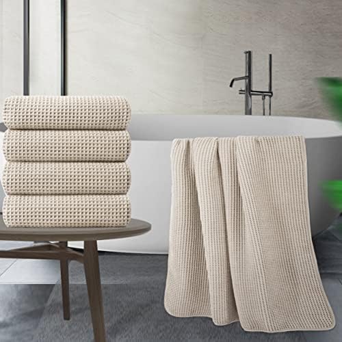POLYTE Microfiber Bath Towel 60 x 30 in 4 Pack Beige 1