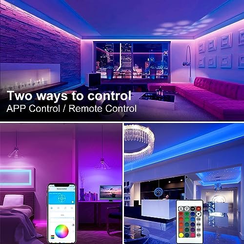 DAYBETTER 130FT RGB LED Strip Lights with Remote and 24V Power Supply