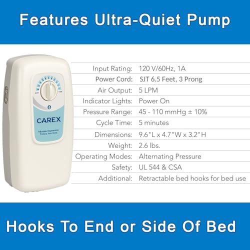 Carex Alternating Air Pressure Mattress Pad with Electric Pump