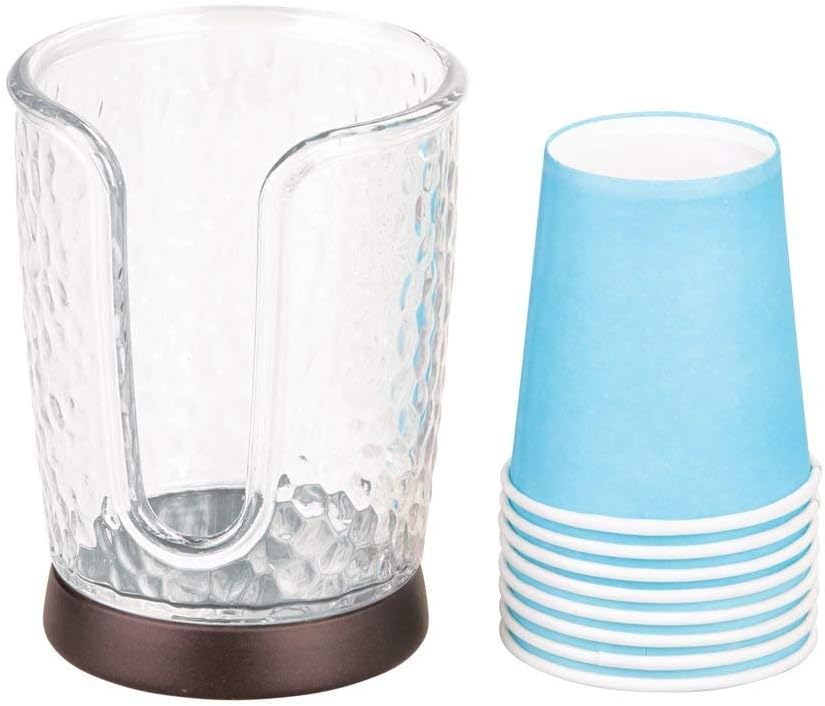 iDesign Rain Cup Dispenser Holder for Bathrooms