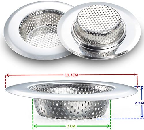2PCS Stainless Steel Kitchen Sink Strainer 45 Diameter