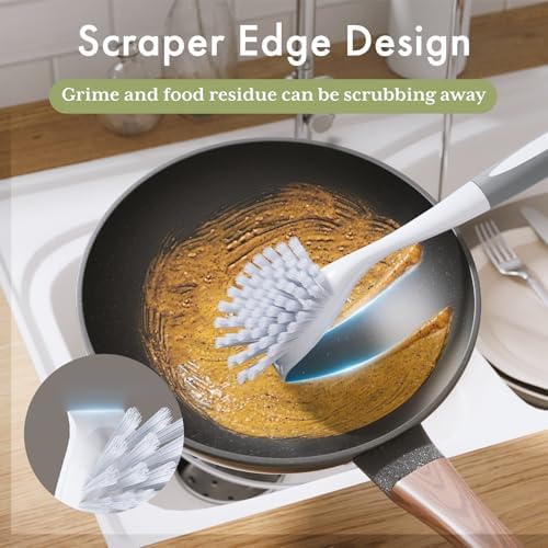 Amazer Dish Brush 2 Pack with Handle and Scrubber