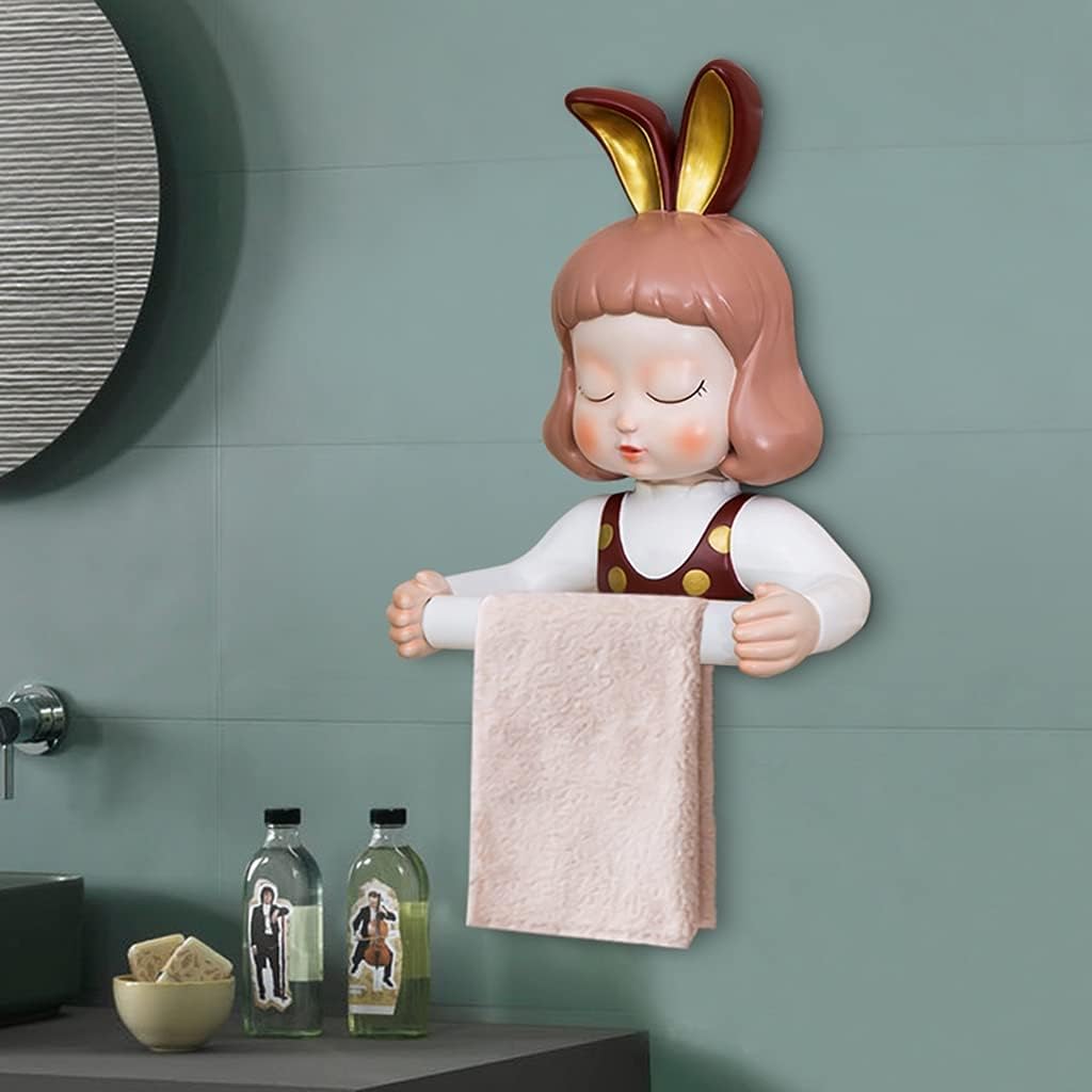 Cute Girl Toilet Paper Holder Wall Decor