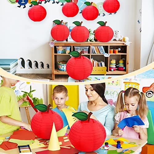 Retisee 12 Pcs Red Apple Paper Lanterns Classroom Decor 1