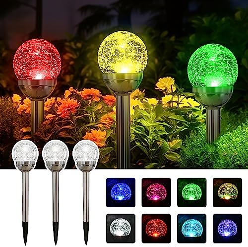 SOLPEX 3 Pack Solar Garden Lights with RGB White Modes