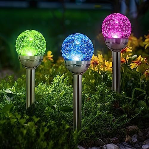 SOLPEX 3 Pack Solar Garden Lights with RGB White Modes