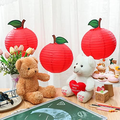 Retisee 12 Pcs Red Apple Paper Lanterns Classroom Decor 1
