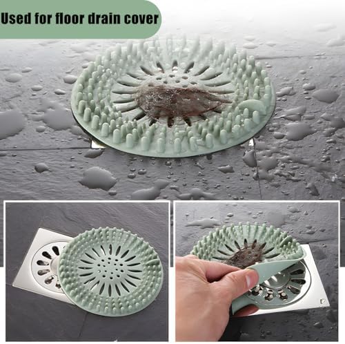 AUKEPO 5PCS Silicone Drain Hair Catcher for Bathtub and Kitchen