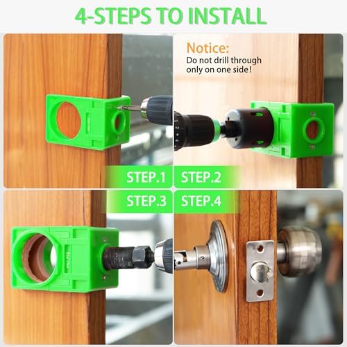 RKK Hole Saw Kit for Door Lock Installation Green