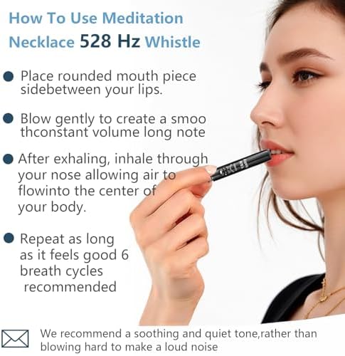 YNbaby 528Hz Meditation Whistle - Stress Relief Accessories with Obsidian Zodiac Sound Therapy