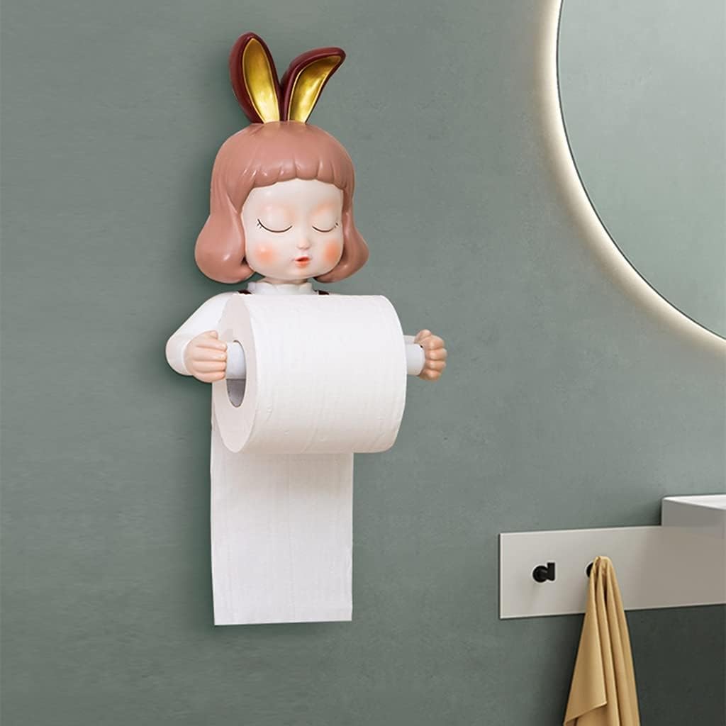 Cute Girl Toilet Paper Holder Wall Decor