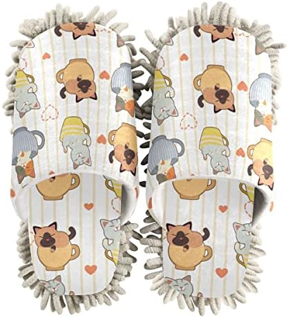 DOMIKING Mop Slippers for Floor Cleaning Washable Comfortable Women Men
