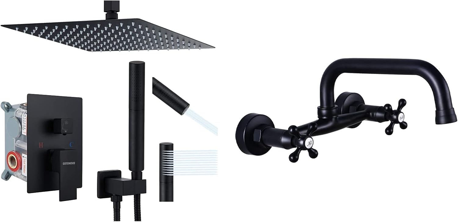 Gotonovo Touch On Kitchen Sink Faucet 2 Cross Handle Victorian Design