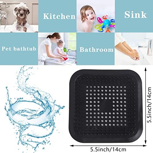 Shower Drain Hair Catcher 2 Pack with Suction Cups