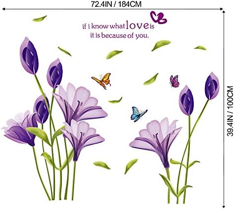 LiveGallery Lily Flower Wall Decals Purple