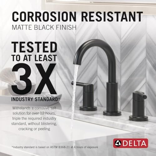 Delta Nicoli Widespread 3 Hole Matte Black Bathroom Faucet