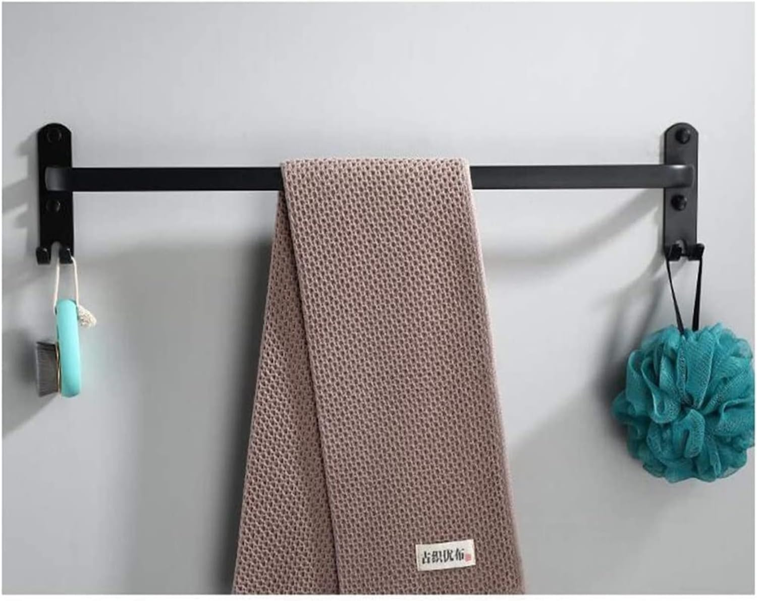 ALDEPO 80Cm Matte Black Towel Rail Shelf