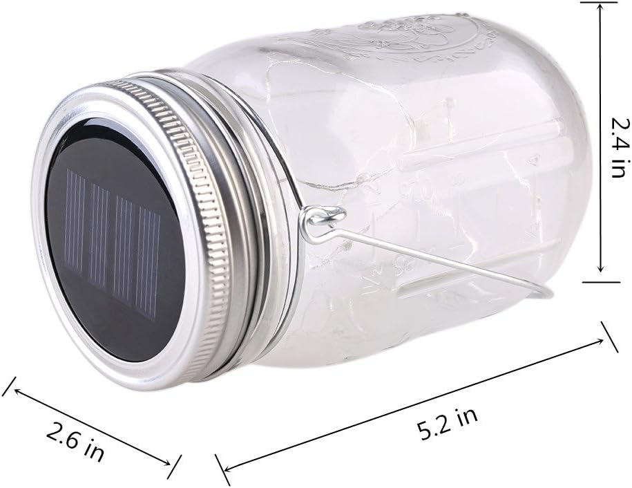 CHBKT 4-Pack Solar Mason Jar Lights with Handle and 30 LEDs