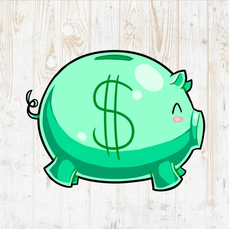 Kawaii Piggy Bank Decals - Wall Vinyl Stickers for Kids Rooms