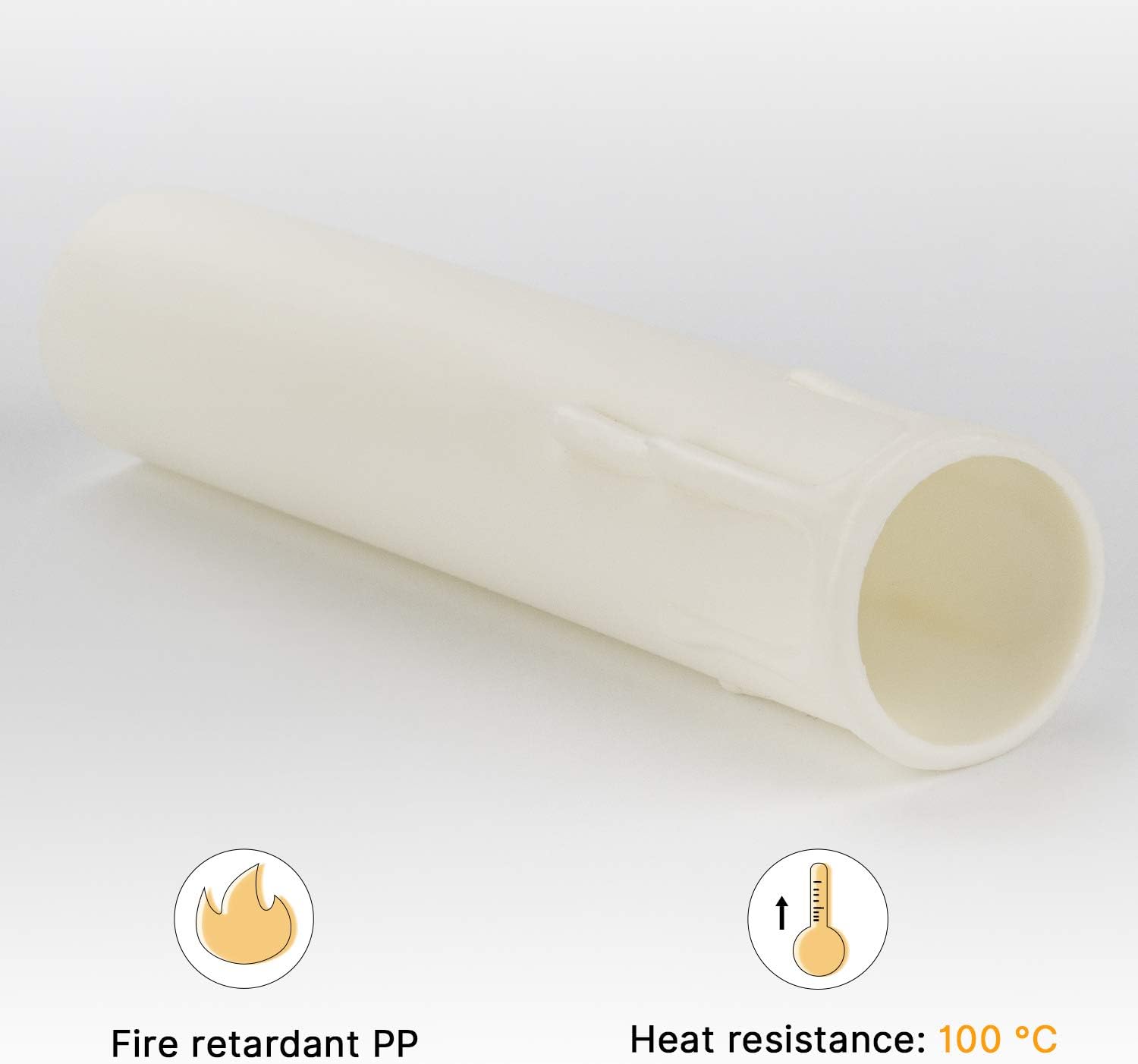 DiCUNO E12 Candle Socket Covers 6 Pcs 4 Inch Candelabra Base Plastic Sleeves