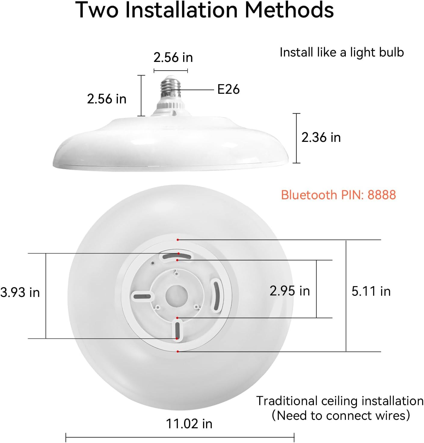 ASALL Smart Waterproof LED Ceiling Light with Bluetooth Speaker
