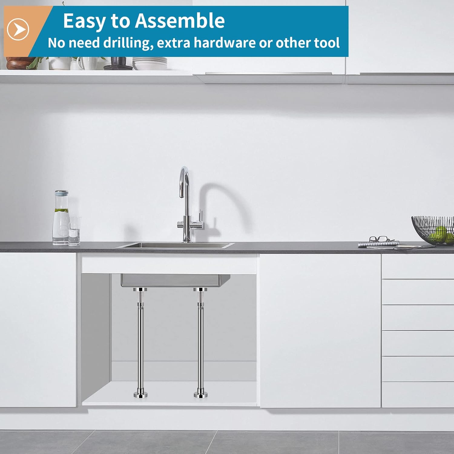 Sanbege 2 Pcs Adjustable Undermount Sink Brackets 1