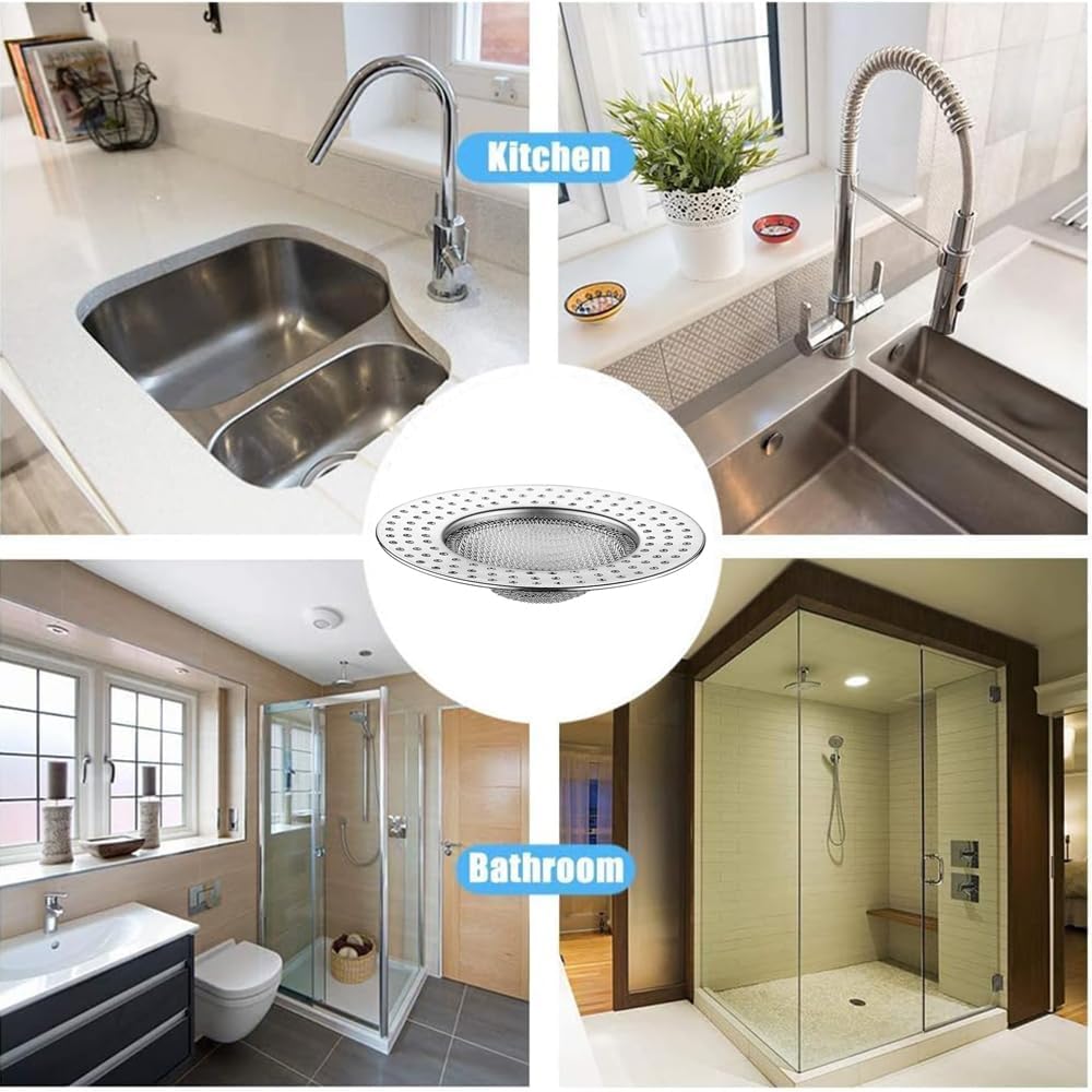4Every Bathtub Hair Catcher 4PCS Stainless Steel Drain Protector