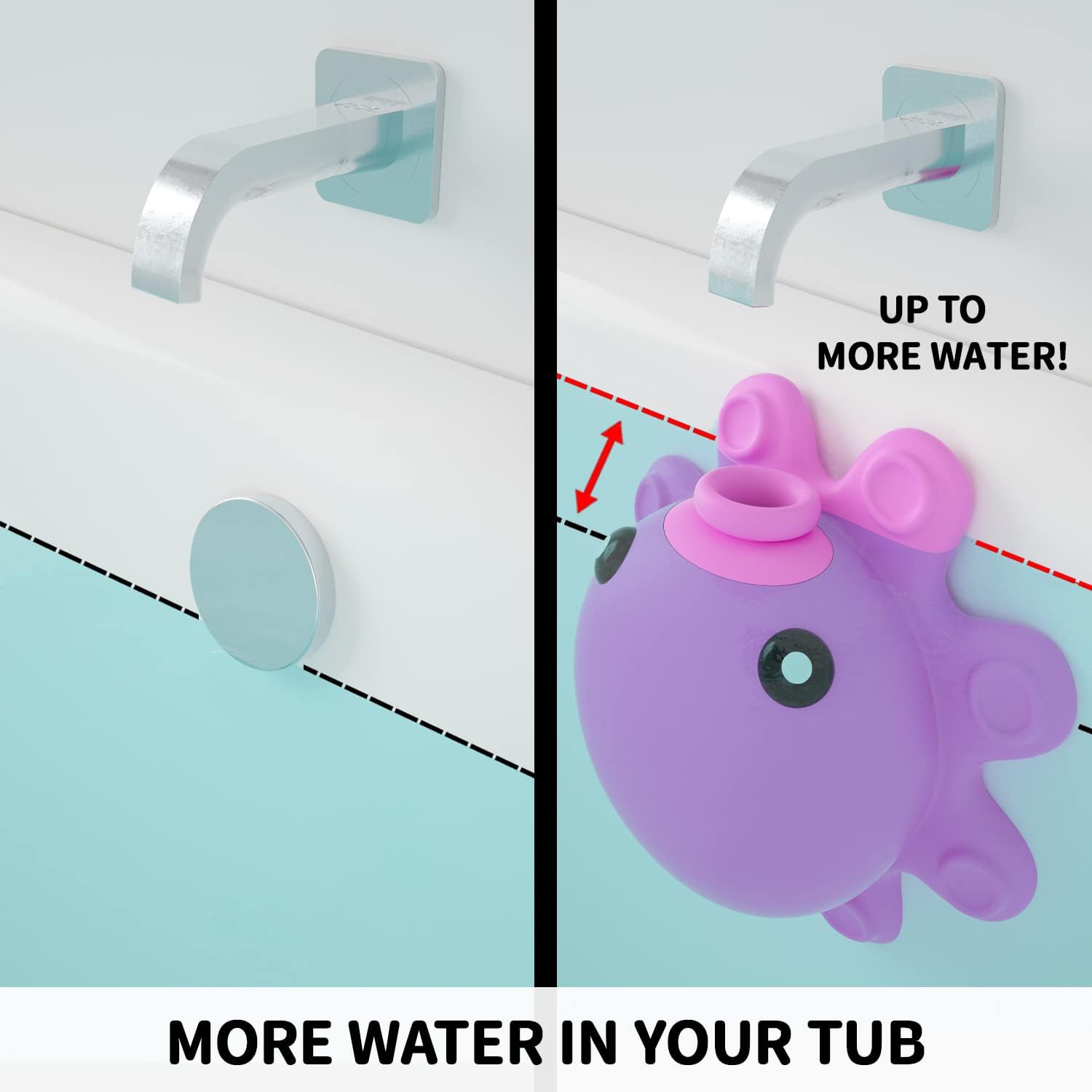 Abalter Bathtub Overflow Drain Cover - Hot Pink Silicone