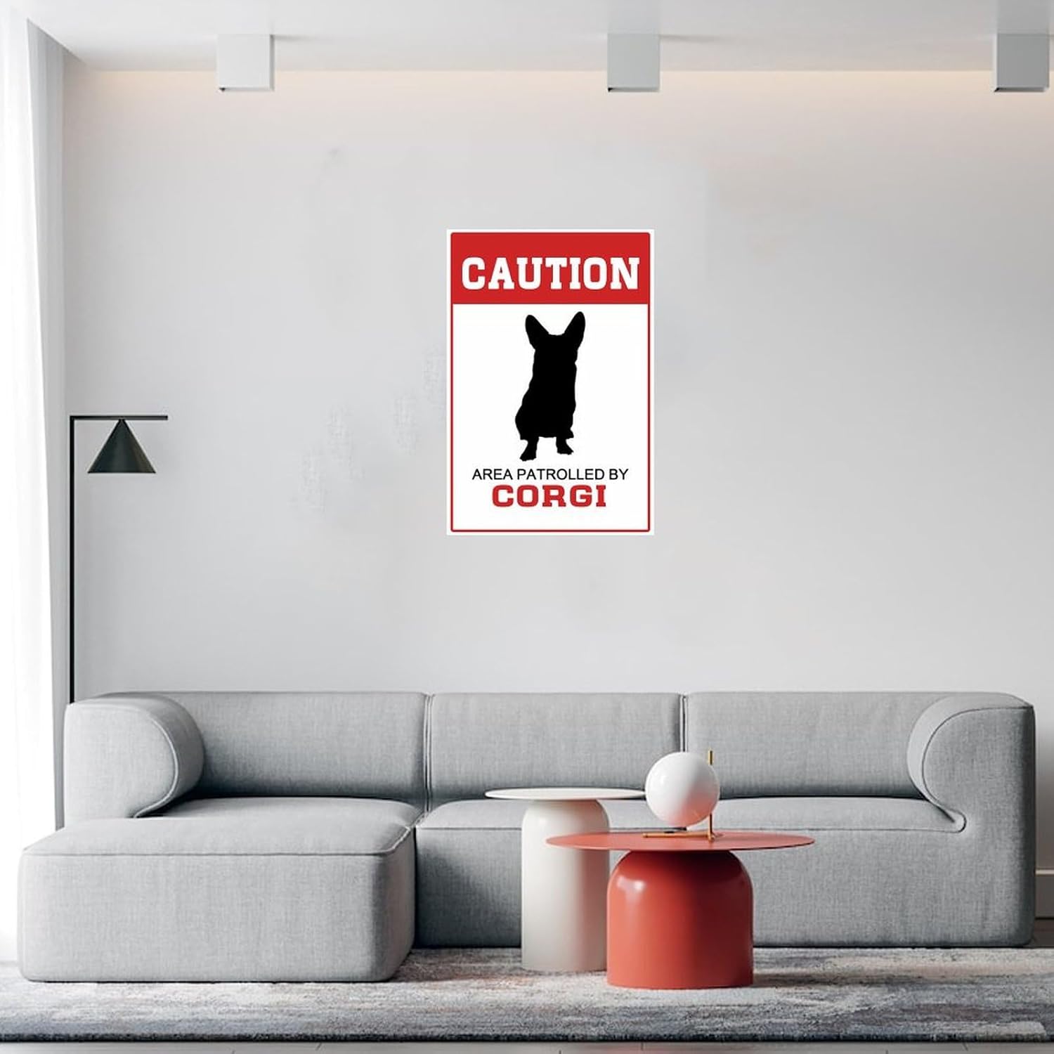 Autravelco Area Patrolled by Dog Corgi Wall Decal