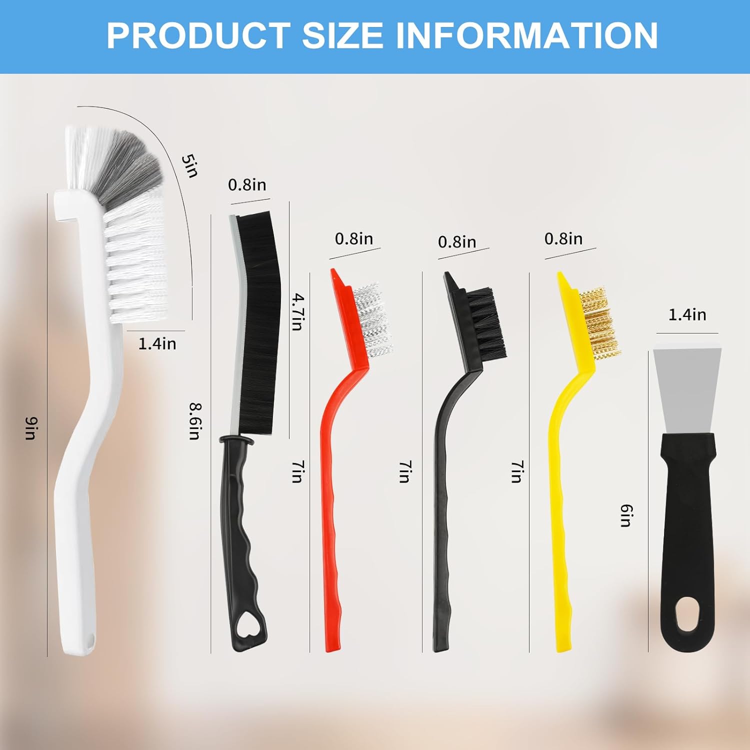 Dfacio 11Pcs Crevice Cleaning Brush Set for Kitchen Bathroom