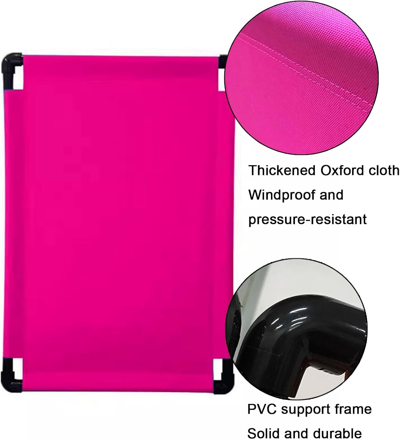 XPLKQXE Foldable Safety Barricade 22x315in PVC Frame Pink 1pcs