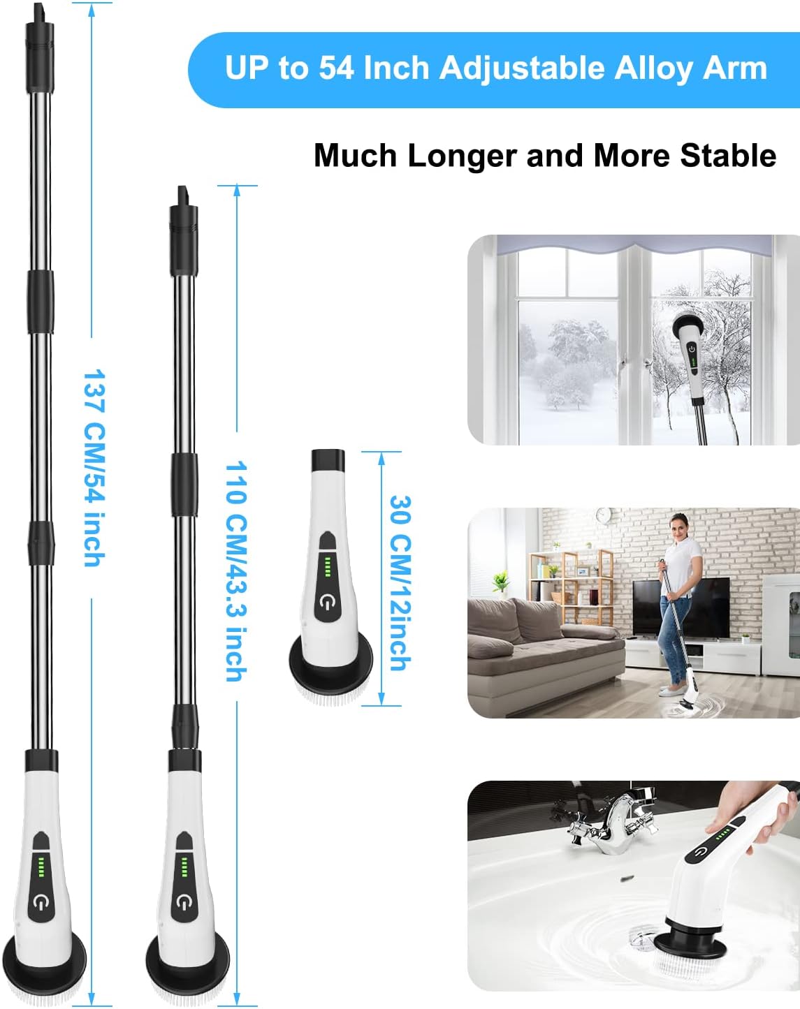 Leebein Electric Spin Scrubber with 8 Brush Heads and Dual Speed