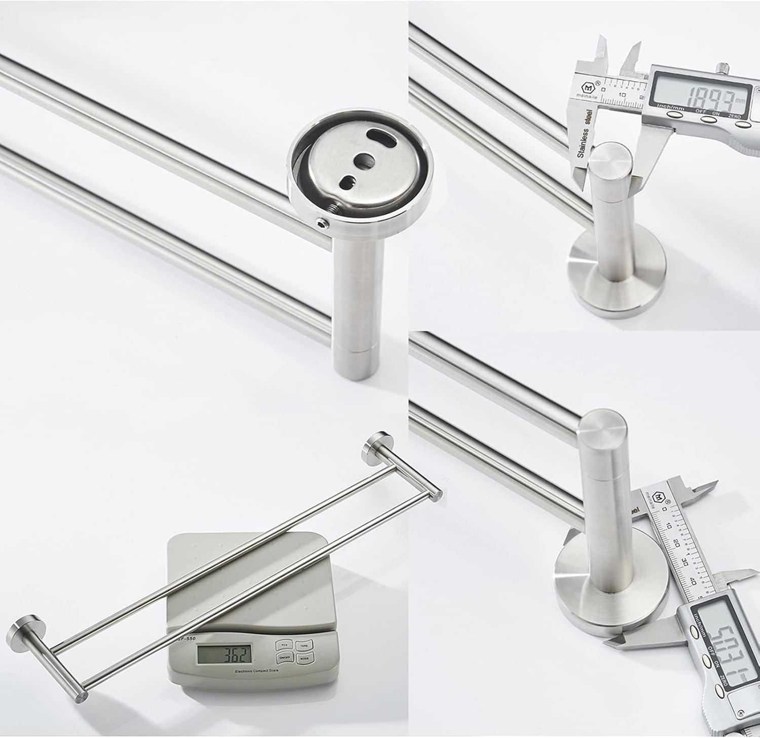 TiStm Wall Mounted Towel Rail Stainless Steel Brushed Finish
