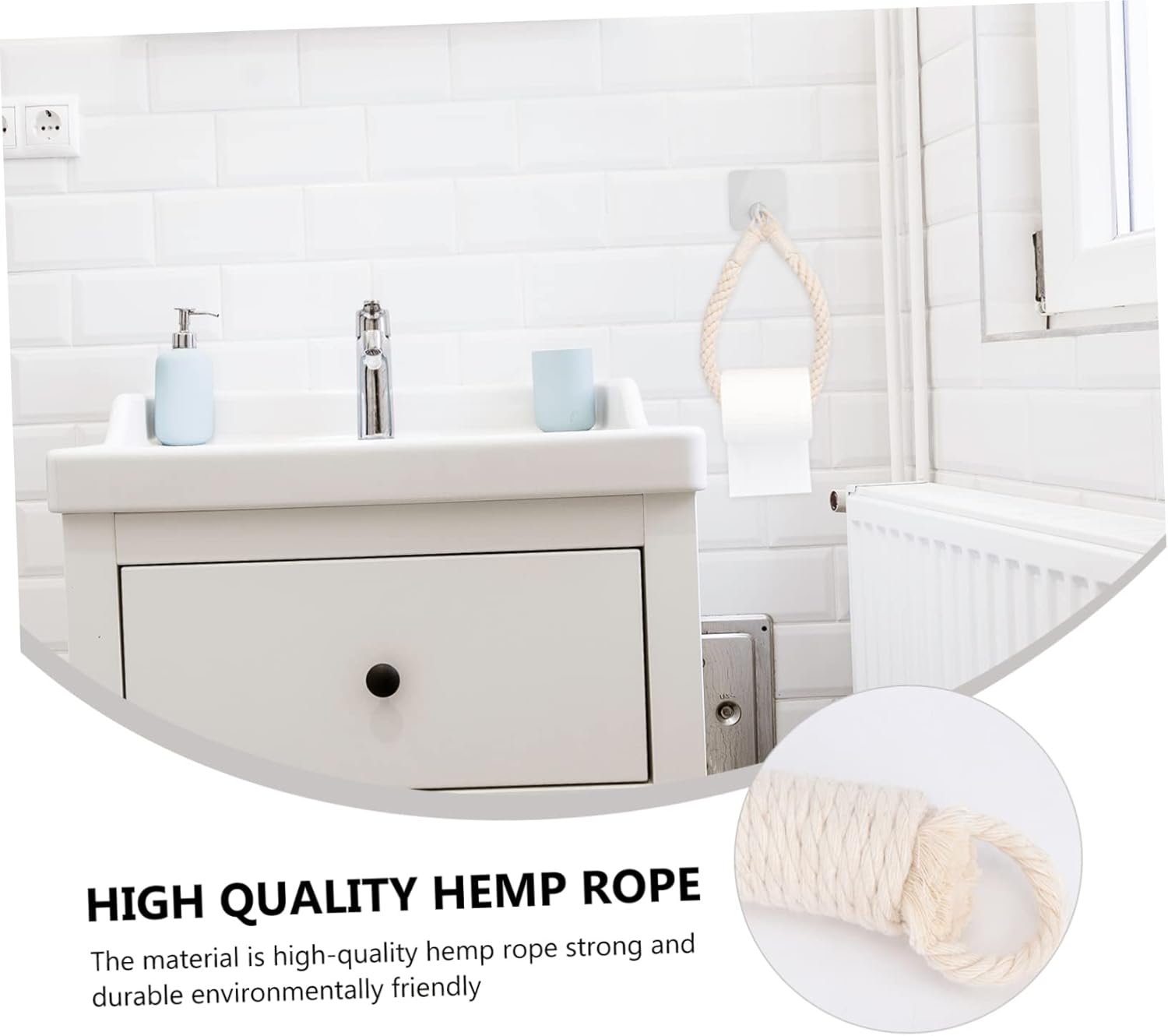Handmade Rope Toilet Paper Holder Wall Mount
