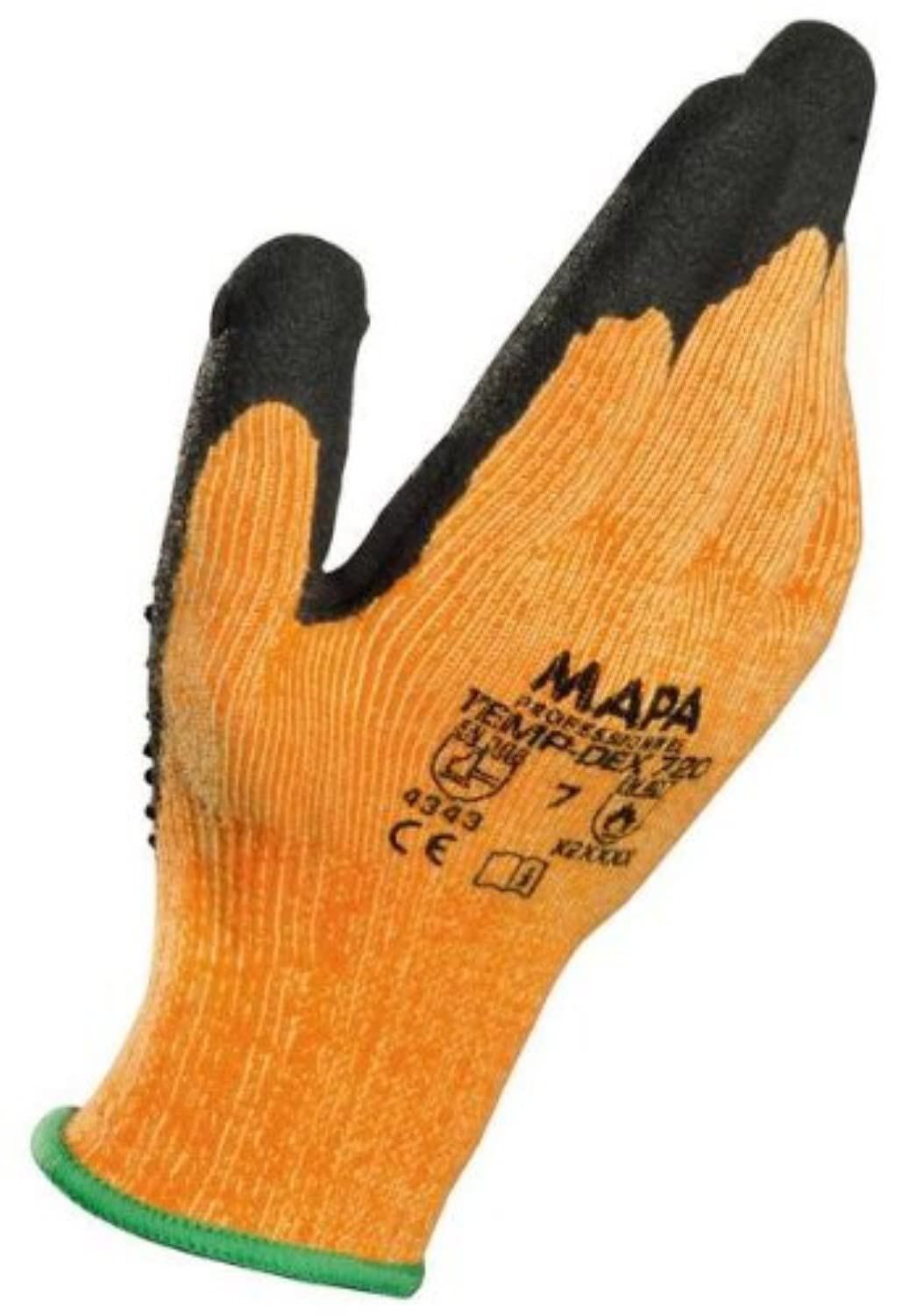 MAPA Professional Temp-Dex Plus 720 Nitrile Glove Orange 10-14 Length