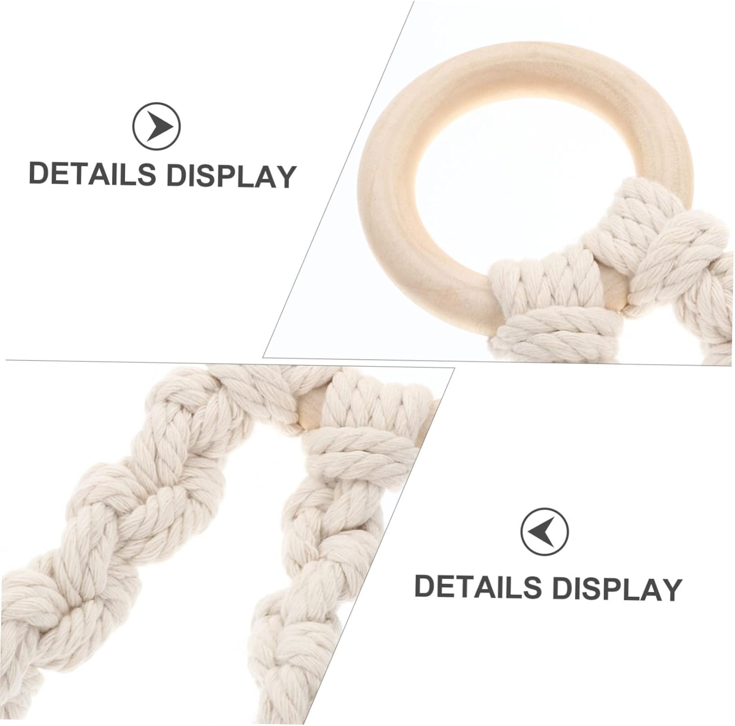DOITOOL Wooden Toilet Paper Holder with Rope Design