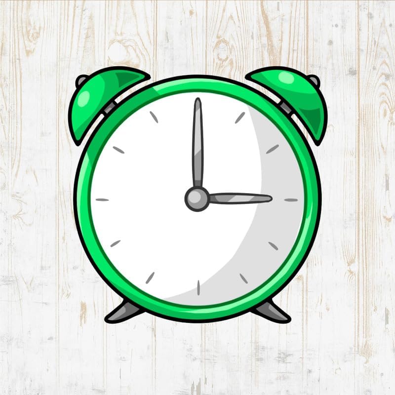 Kawaii Alarm Clock Decals Peel Stick Wall Stickers
