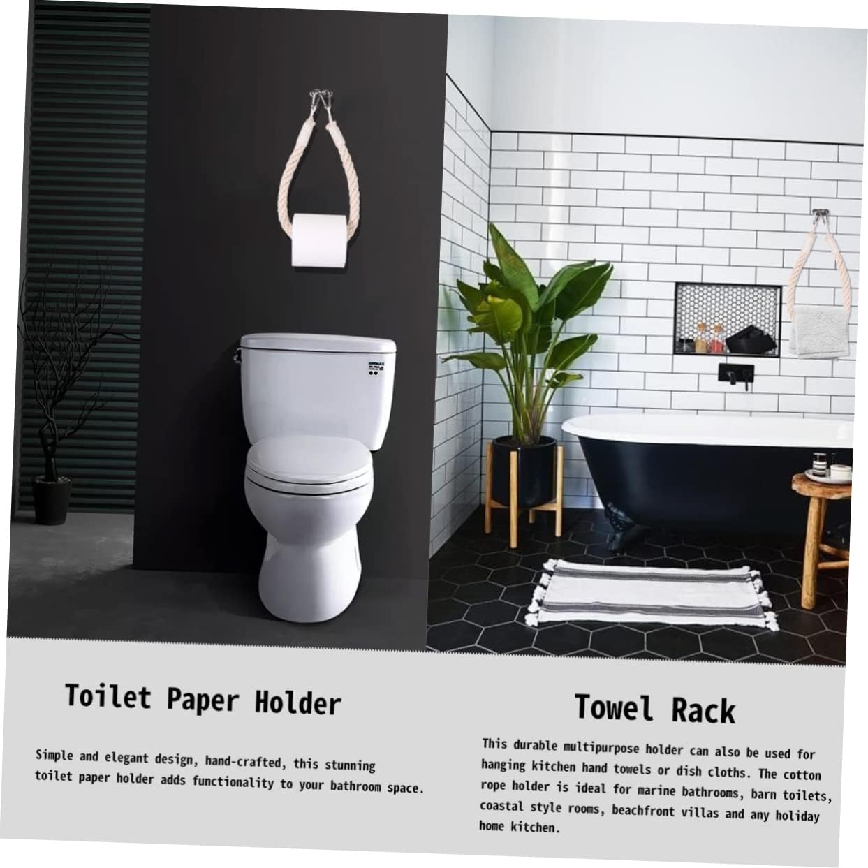 COHEALI Nautical Rope Toilet Paper Holder