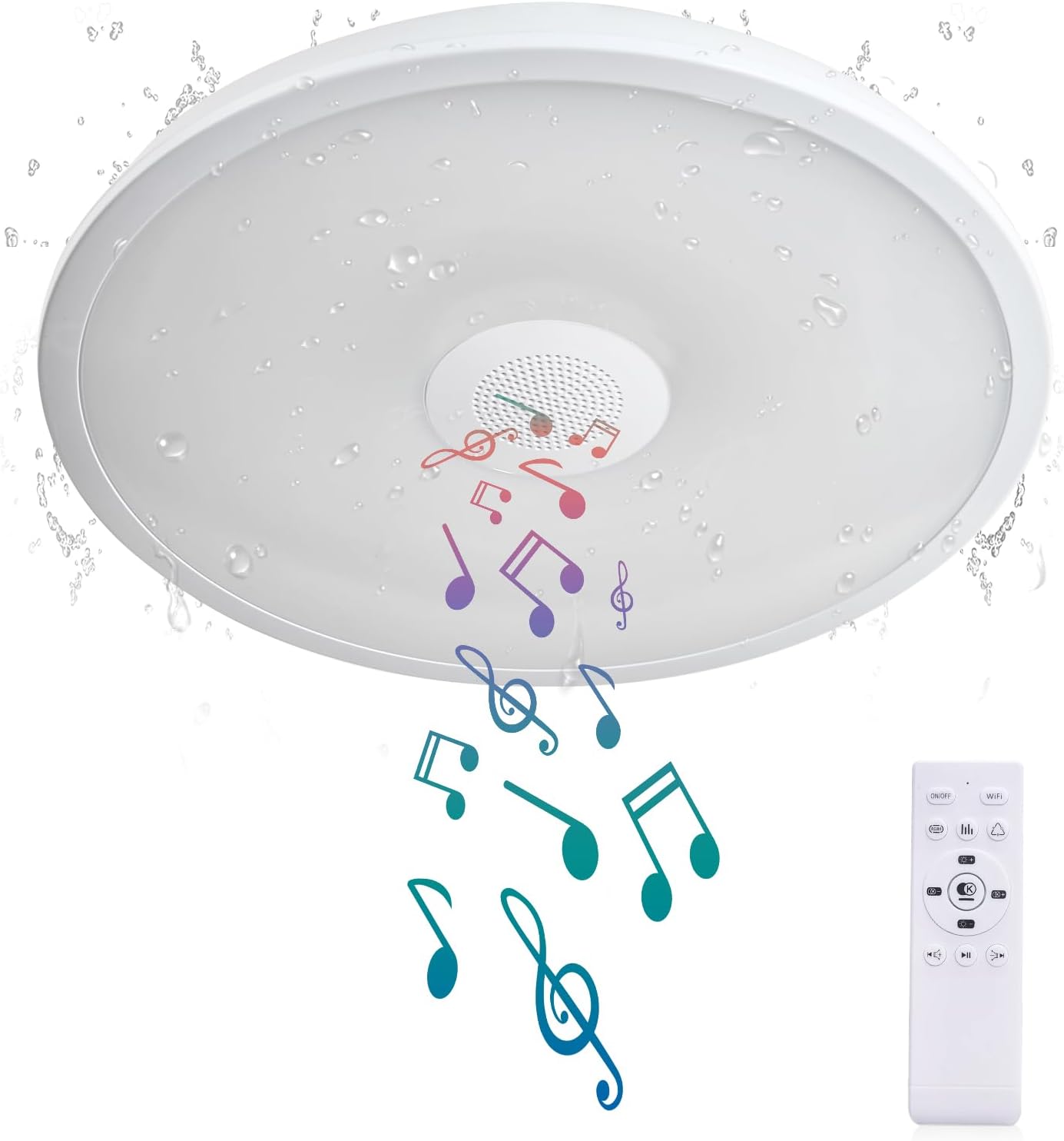 ASALL Smart Waterproof LED Ceiling Light with Bluetooth Speaker
